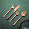 Ellementry Enigma Rose Gold Cutlery Set of 4 Stainless Steel Food Grade Dishwasher Safe Spoon Fork Knife