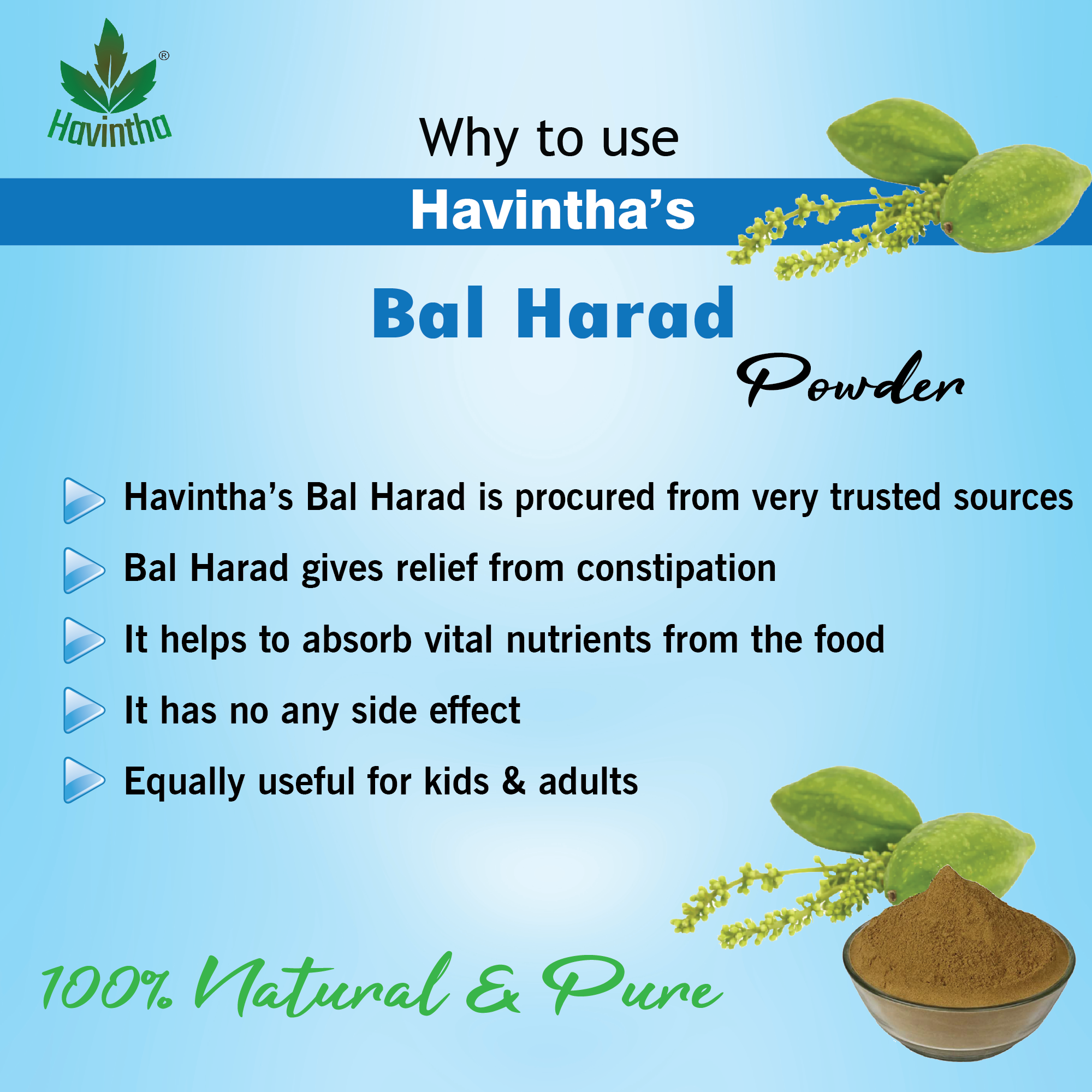 Havintha Bal Harad Powder for improves digestion and prevents skin inf ...