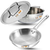 Kraft Futuretec Triply Stainless Steel 2 Pcs Combo Set of Extra Deep Kadhai 3.3 litres