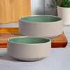 Anko 6 inch Sage Green Glazed Stoneware Bowls Set of 2 6.6cm H x 15.3cm Dia Soup Salad Dessert