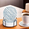 UMAI Diatomite Coasters Set of 6 10cm White Print Dining Table Glass Cover Lid