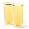 Kuber Industries 6 Pcs Double Walled Borosilicate Tumblers 250ml | Pack of 3 | Transparent