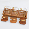 UMAI Platters Serving Set Wooden Tray + Spoon + 3 Glass Jars 380ml Each Snacks Set
