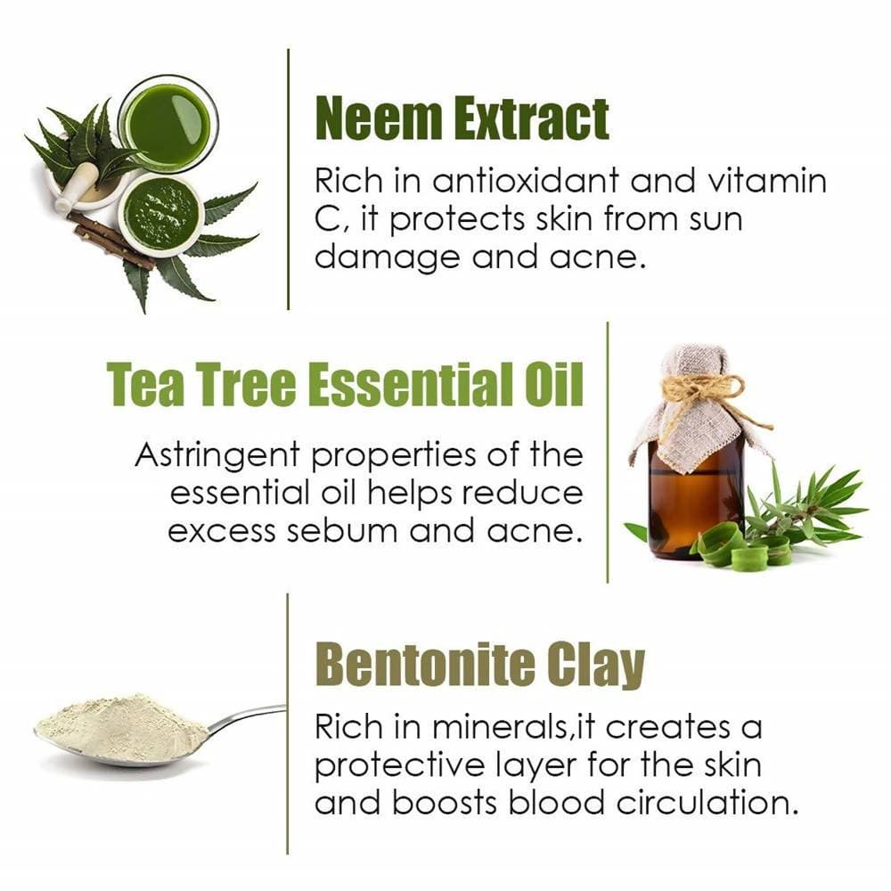 Wow Skin Science Anti-Acne Neem & Tea Tree Clay Face Mask - 200 ml