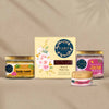 Kaira Rose skin Polish & Relax Combo (Triphala & Rose Powder foam Body wash + Rose & Geranium Foot soak & Bath Salt + Rose & Pink Clay Soap + Manjishta & Cow Ghee Lip Balm)