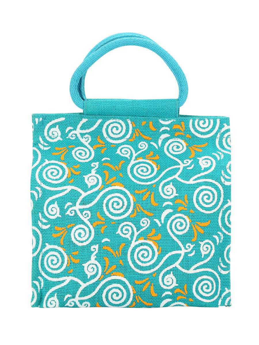 Jute Cottage All Over New Print 2 Colour Zipper Lunch Bag