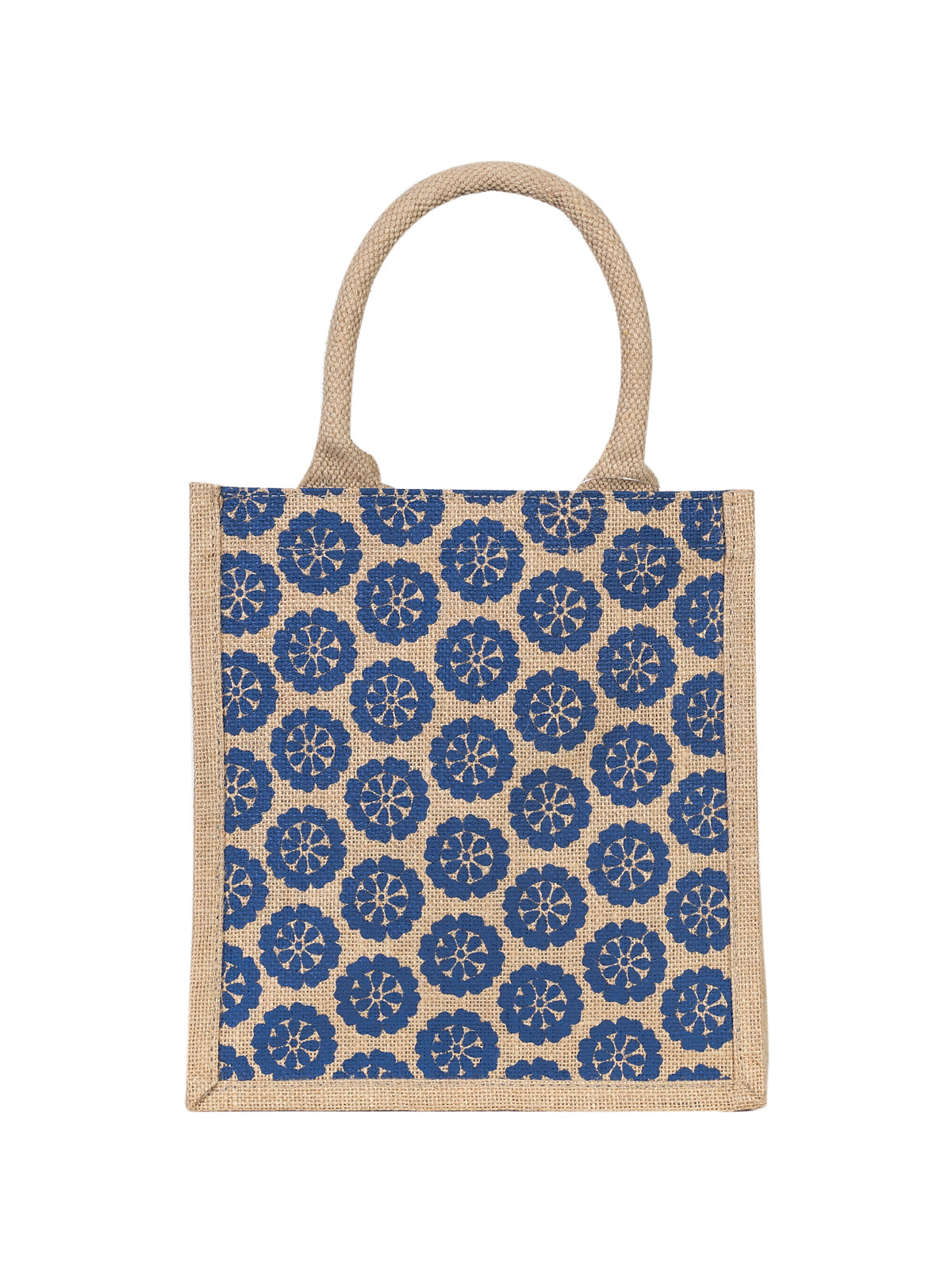 Jute Cottage Pocket Zipper Lunch Bag 100% Genuine Jute