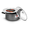Impex RDBP8 10L Dum Biryani Pot Aluminium PFOA-Free Tempered Glass Lid Induction Compatible Grey