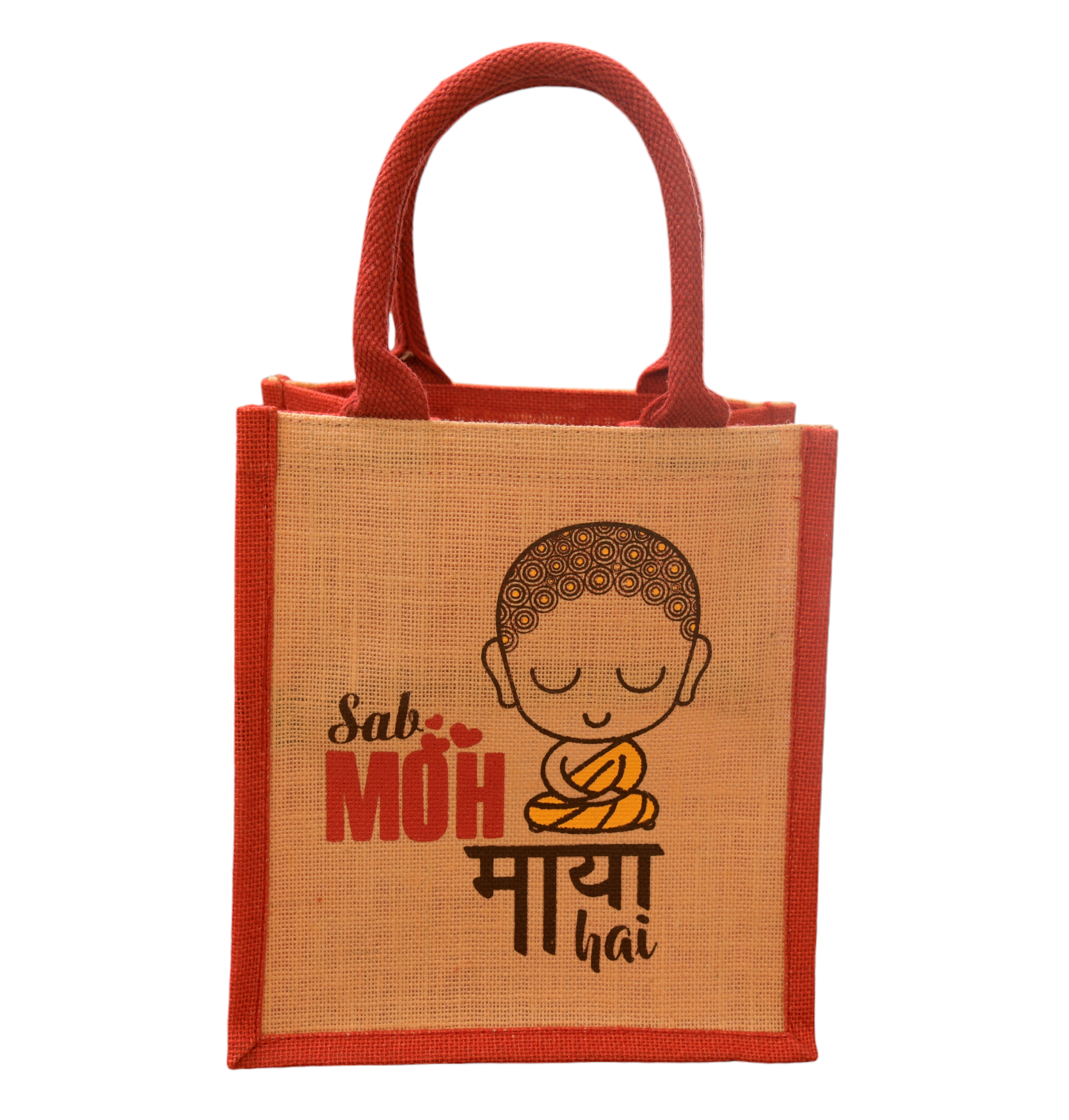 Jute Cottage Moh Maya Print Lunch Zipper 100% Genuine Jute