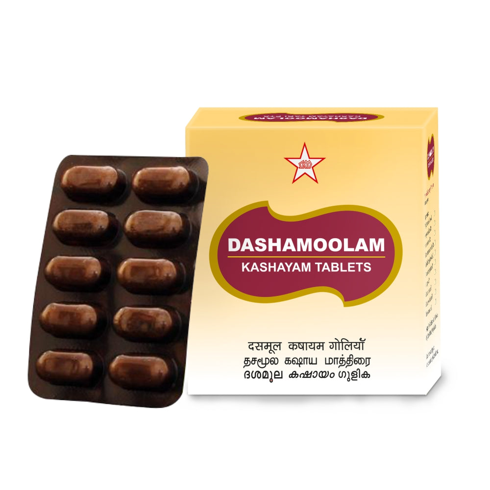 Dashamoola Rashaya SKM Siddha Dasamoola Kashayam 100 Tabs | Ayurvedic Tablet Preparation ...