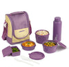 CELLO MF All In One Lunch Box with Bag for Office Use Purple-225ml, 375ml, 550m