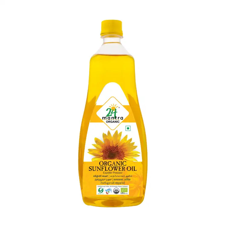 24Mantra Organic Expeller Pressed Sunflower Oil-1L