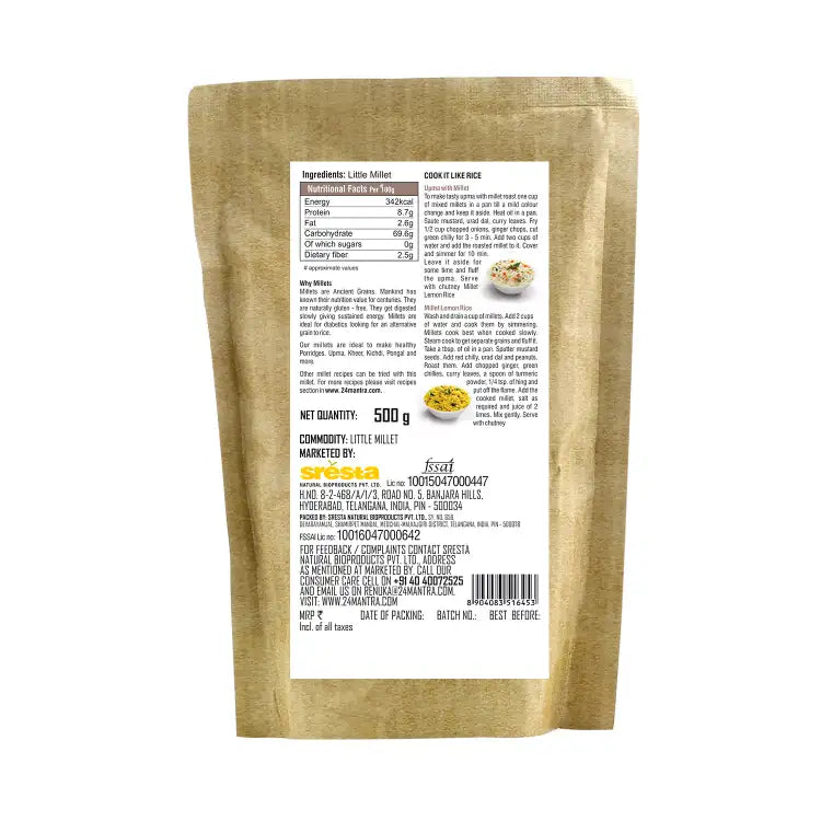 24 Mantra Organic Little Millet - 500 gms