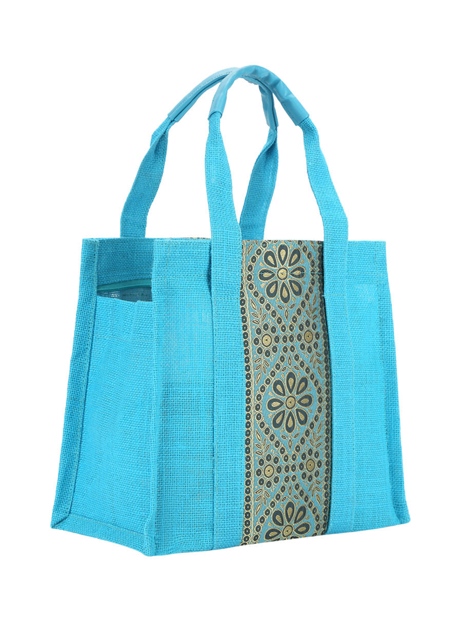 Jute Cottage Vertical Lace Zipper Lunch Bag