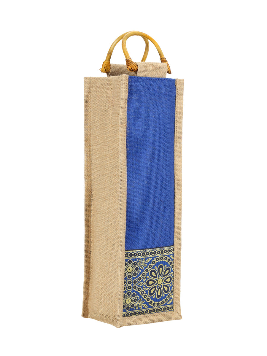 Jute Cottage Bottle Bag With Lace / Print