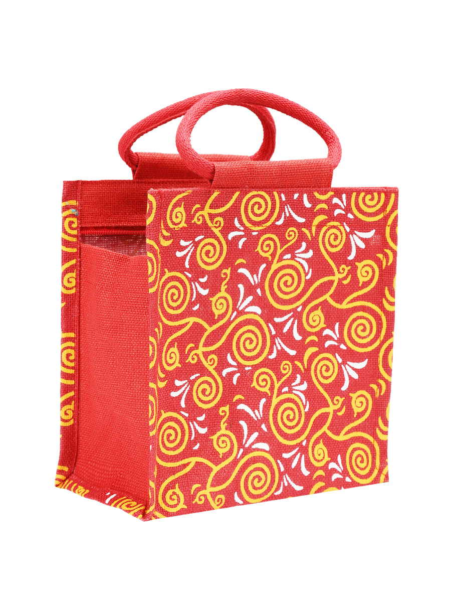 Jute Cottage All Over New Print 2 Colour Zipper Lunch Bag