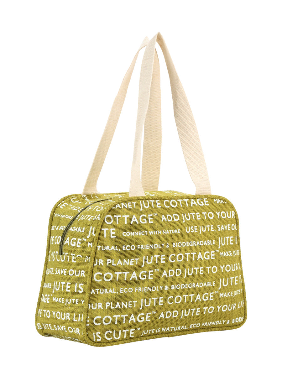 Jute Cottage Tape Handle Lunch Zipper (Jute Cottage Printed)