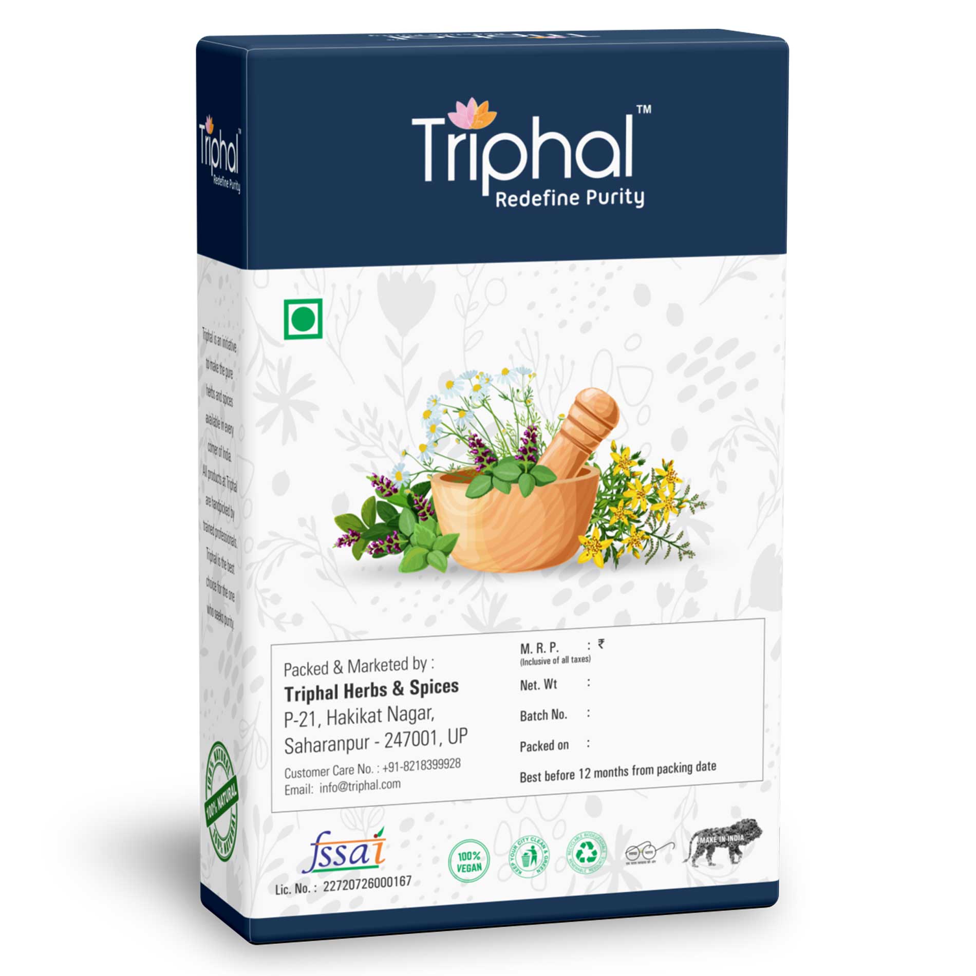 Triphal Salab Gatta Powder - Salam Gattha  Churn - Orchis Mascula