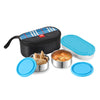 CELLO MF Trent Plus Lunch Box with Bag for Office, Blue | 300ml x 2