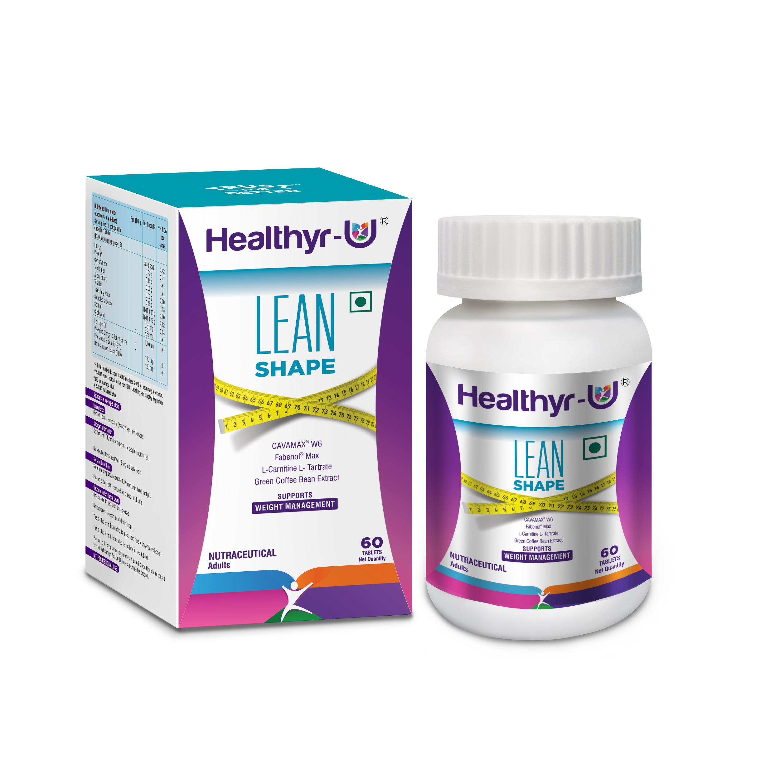 Healthyr-u Lean Shape - 60 tabs - DesiPick