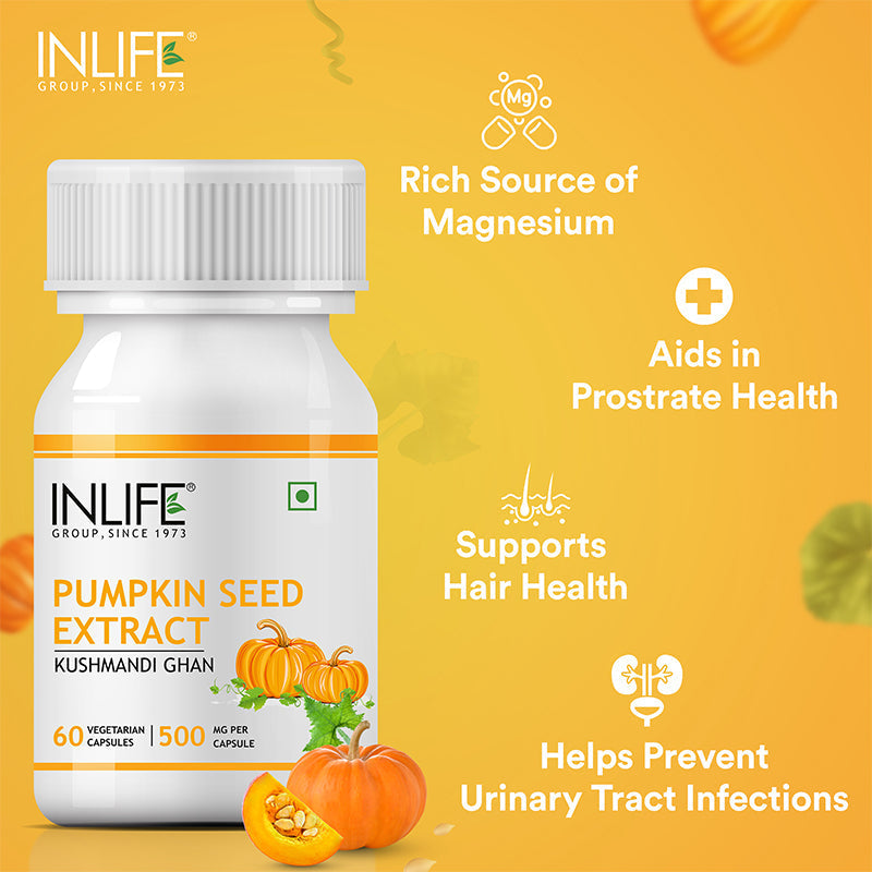 INLIFE Pumpkin Seed Extract Supplement 500 mg - 60 tabs