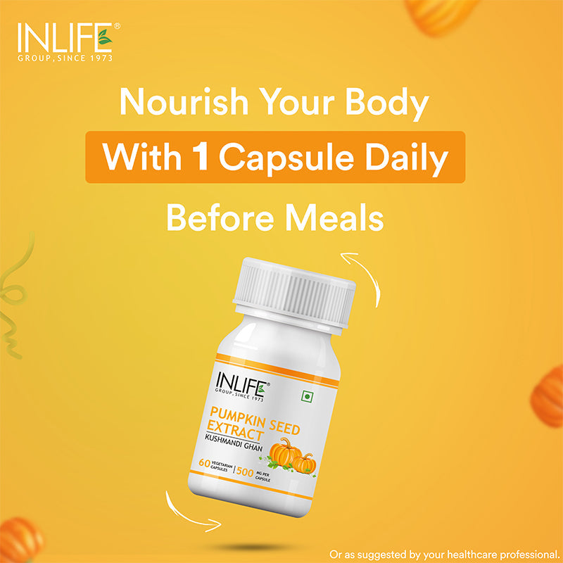 INLIFE Pumpkin Seed Extract Supplement 500 mg - 60 tabs