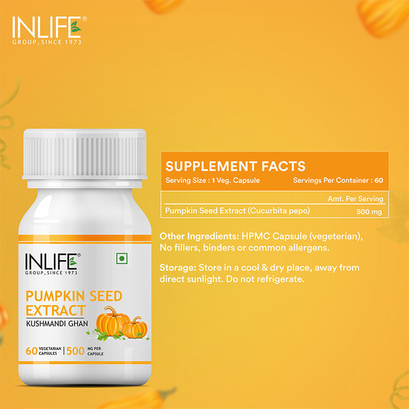 INLIFE Pumpkin Seed Extract Supplement 500 mg - 60 tabs