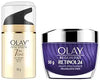 Olay Night Cream Regenerist Retinol 24 Moisturiser - 50 gms & Olay Total Effects Day Cream |with Vitamin B5, Niacinamide, Green Tea, SPF 15 50 - gms
