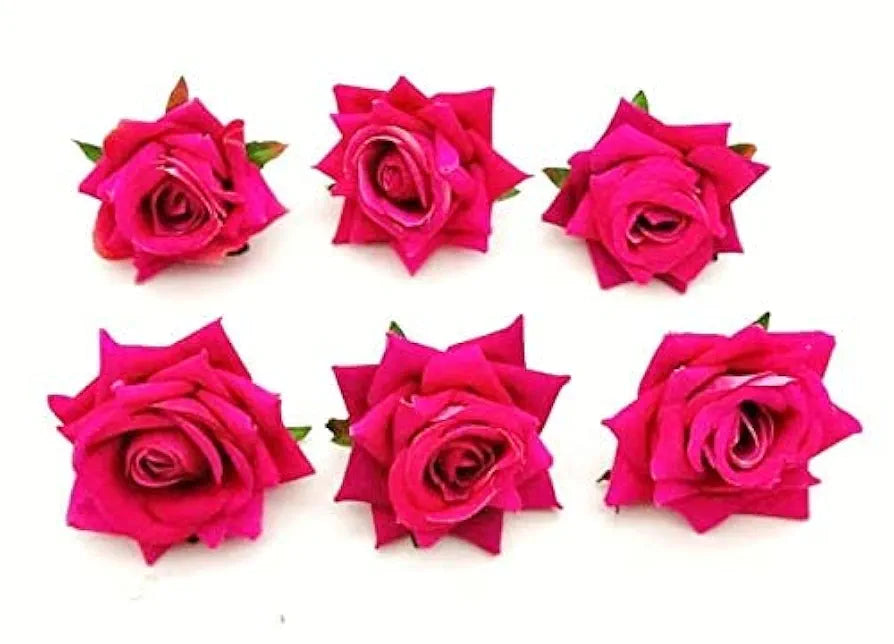 12 Pcs Artificial Velvet Rose Flowers Fake Floral Decoration Pink