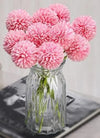 Artificial Chrysanthemum Hydrangea Ball Flower Sticks Pink
