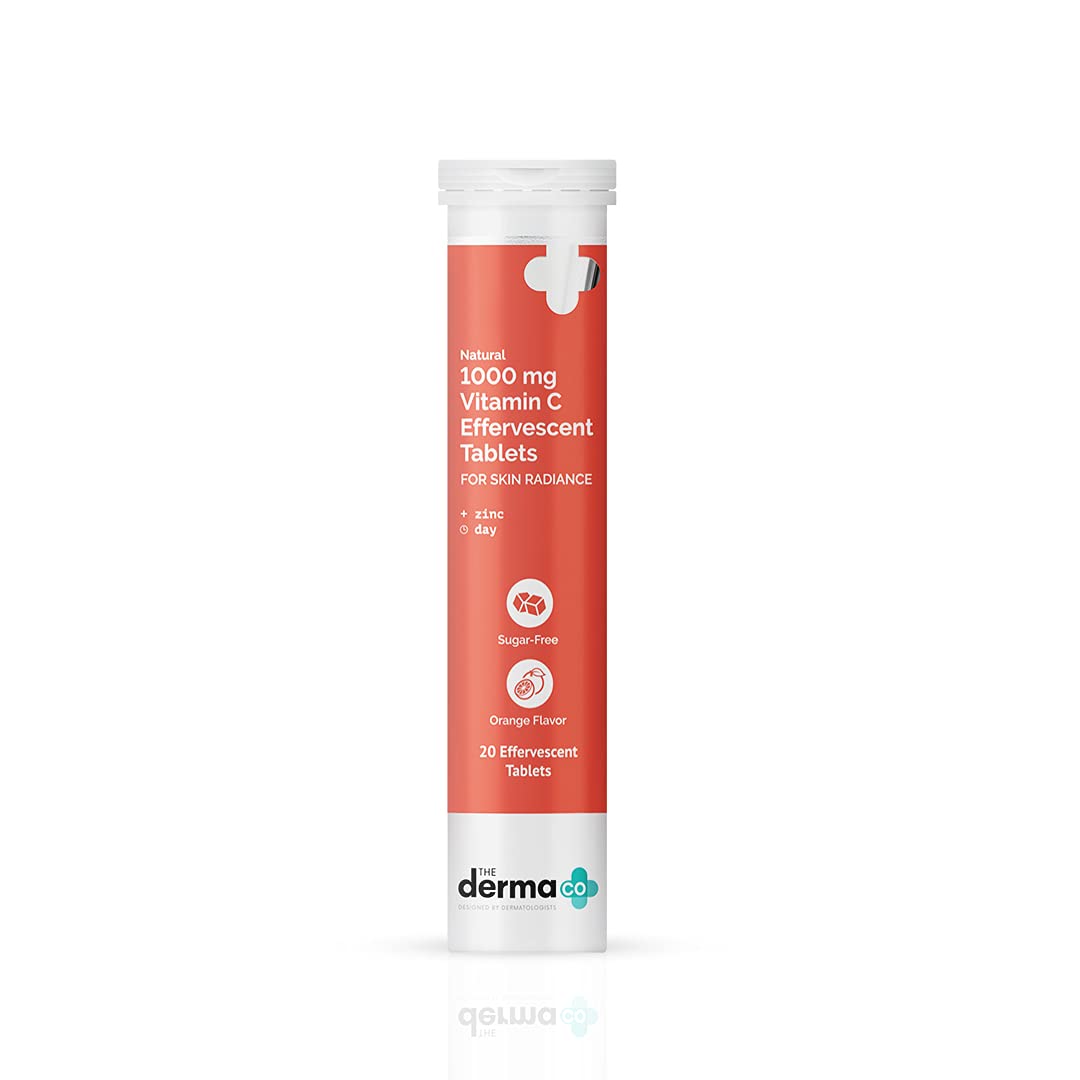 The Derma Co 1000 mg Vitamin C Effervescent Tablets For Skin Radiance - 20 tabs