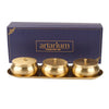 Artarium Brass Nut Bowl Set of 3 with Lids and Tray