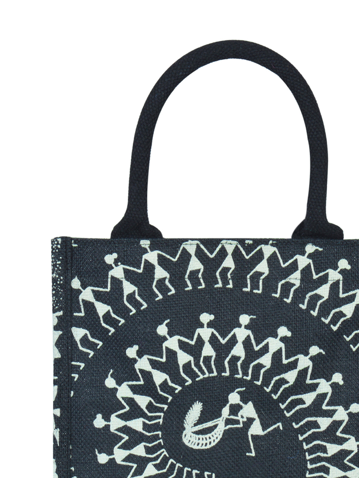 Jute Cottage Zipper Warli Bag Zipper Lunch