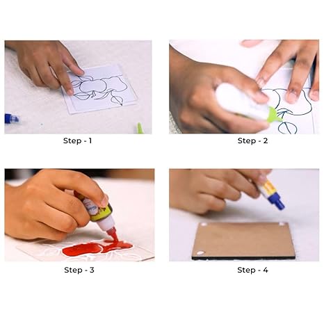 Toykraftt Glass Painting Kit For Kids Art And Craft Activity For Kids Glass Painting Acrylic Coasters