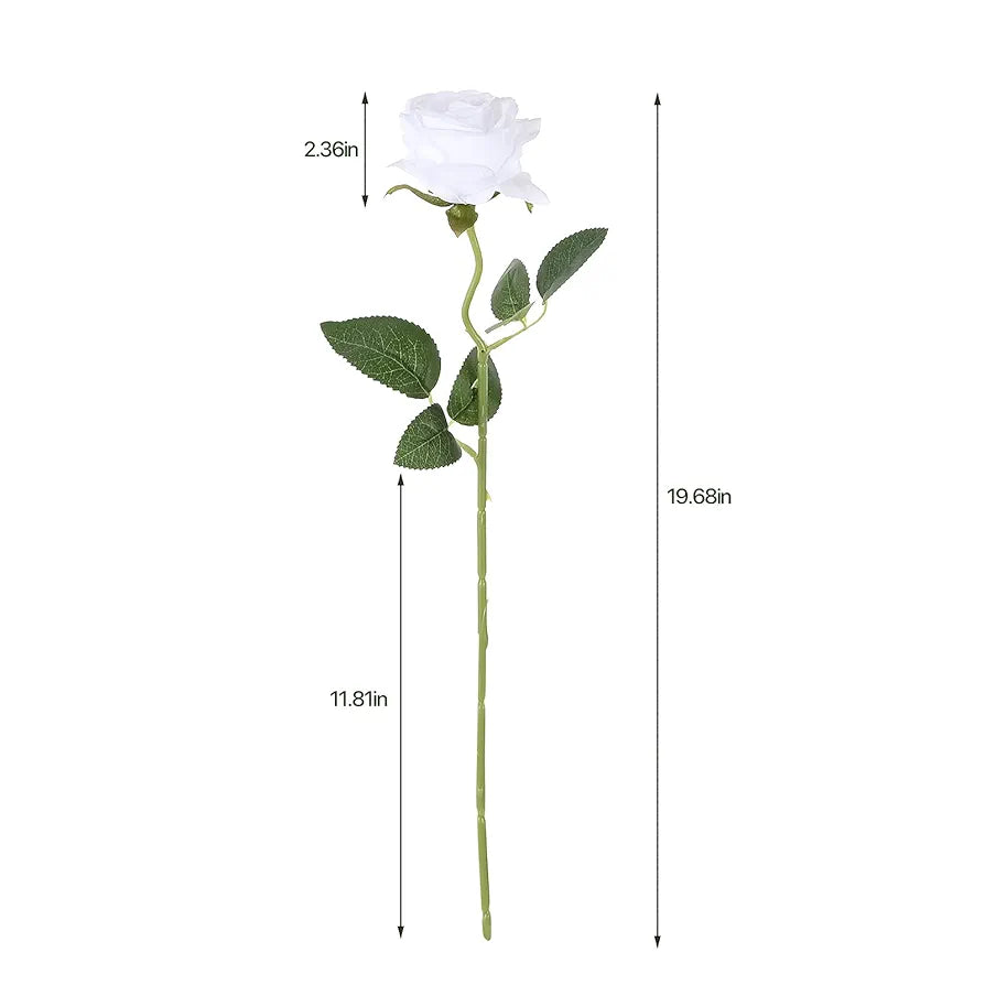 12 Pcs Artificial Roses Flowers Silk
