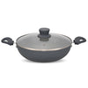 NAVRANG Cookware Aluminium Kadhai 22cm with Glass Lid