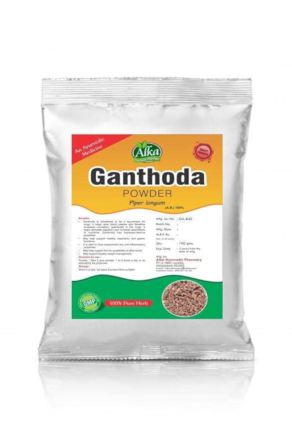 Alka Ayurvedic Ganthoda Peepramul Powder - 100 gms - DesiPick