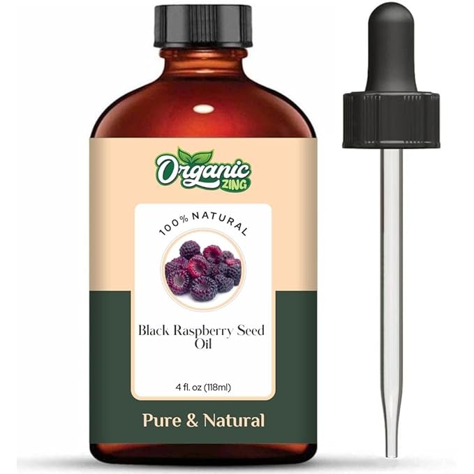 Organic Zing Black Raspberry Seed (Rubus Occidentalis) Oil | Carrier Oil for Skincare and Hair Care - 118 Ml