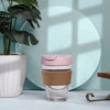 Anko 350ml Reusable Glass Travel Cup with Cork Sleeve | Eco-Friendly | BPA Free