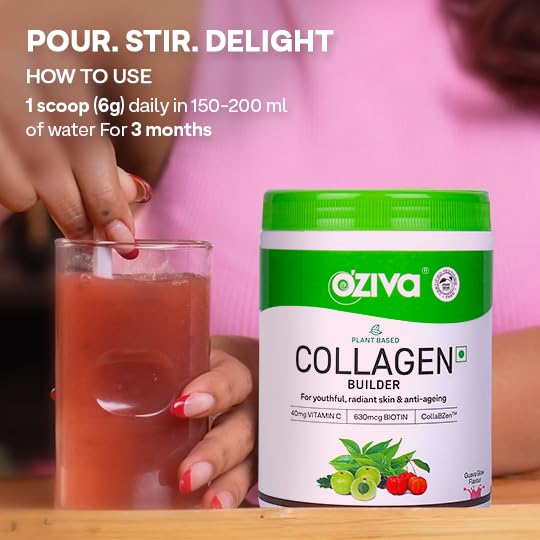 OZiva Vegan Collagen Builder Berry Orange & Watermelon & Guava Glow