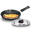 Hawkins Futura 24 cm Frying Pan Hard Anodised Fry Pan with Stainless Steel Lid Black
