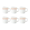 Larah by Borosil Gardenia Opalware Cup Set | 6-pieces | White | 100 Ml Each