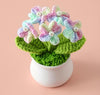 Crochet Flowers Artificial Sunflower Small Gradient Mix Daisy with Pot