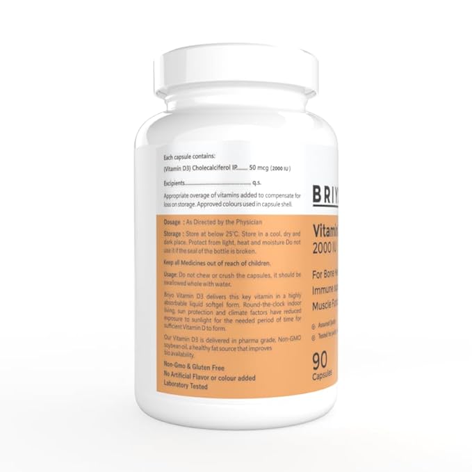 Briyosis Briyo Vitamin D3 2000 IU - 90 Softgels