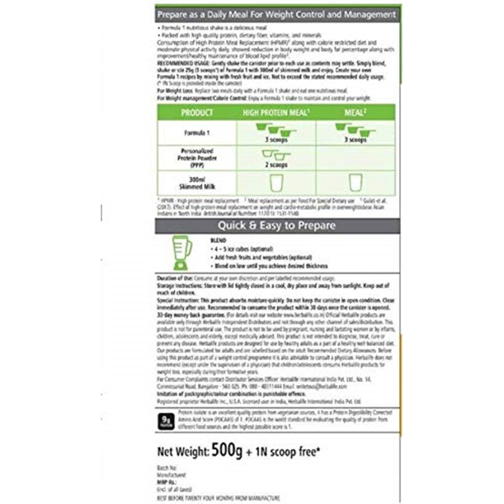 Herbalife Nutrition Formula 1 Nutritional Shake Mix Mango Flavour