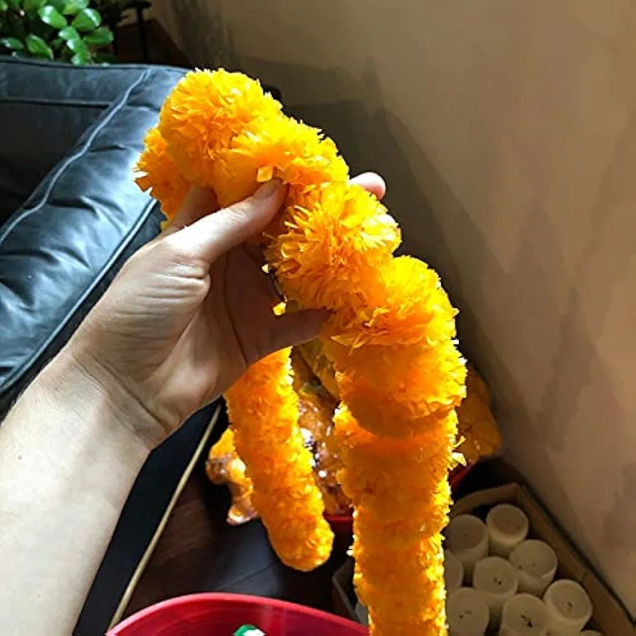 10 Pcs Artificial Marigold Garland Toran For Decoration Long Garlands Toran Indian Genda Phool 140 cm