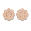 Hobby India 10 Pieces Mdf Wooden Flower Tealight Candle Holder for Home and Office Decoration