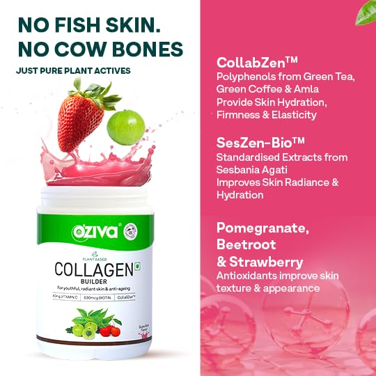 OZiva Vegan Collagen Builder Berry Orange & Watermelon & Guava Glow