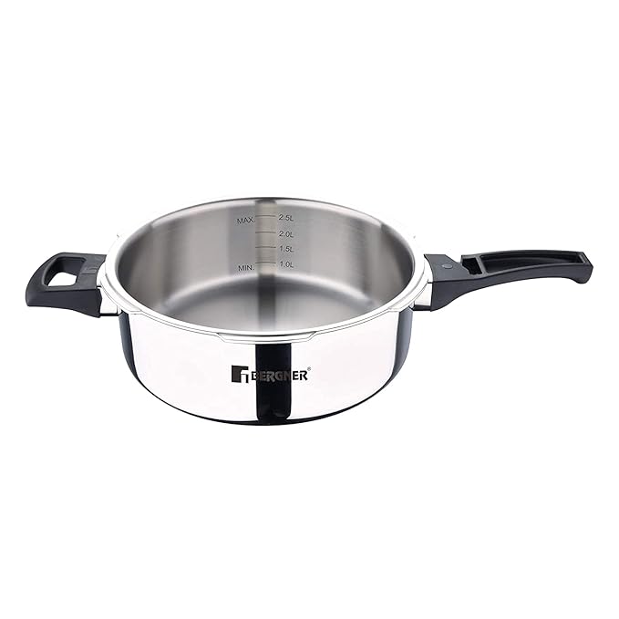 Bergner Argent Elements Triply Stainless Steel 3.5 Liters Outer Lid Pressure Pan