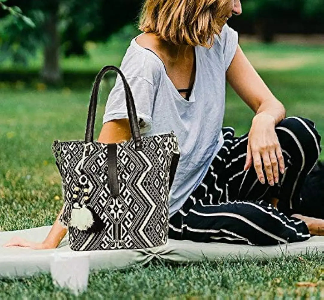 Astrid Cotton Tote Bags Dark Grey Textured